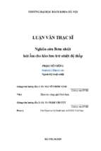 Nghiên cứu bơm nhiệt hút ẩm cho kho lưu trữ nhiệt độ thấp