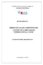 Improving sales competencies a study of g mex saigon international clinic