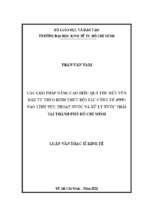 Các giải pháp nâng cao hiệu quả thu hút vốn đầu tư theo hình thức đối tác công tư (ppp) vào lĩnh vực thoát nước và xử lý nước thải tại thành phố hồ chí minh