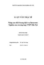 Nâng cao chất lượng dịch vụ internet nghiên cứu trường hợp vnpt hà nội