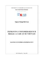 Improving customer service skills a case at se vietnam