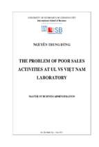 The problem of poor sales activities at ul vs việt nam laboratory