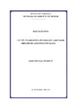 Các yếu tố ảnh hưởng đến năng lực cạnh tranh điểm đến du lịch tỉnh tuyên quang