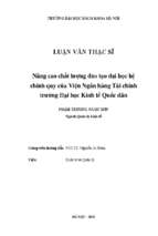 Nâng cao chất lượng đào tạo đại học hệ chính quy của viện ngân hàng tài chính trường đại học kinh tế quốc dân