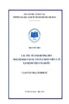 Các yếu tố ảnh hưởng đến thái độ báo cáo sự cố của nhân viên y tế tại bệnh viện ung bướu