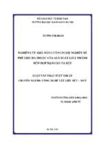 Nghiên cứu khả năng công nghệ nghiền xé phế liệu da thuộc của sản xuất giầy thành hỗn hợp dạng xơ và bột