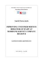 Improving customer service behavior of staff at mobifone service company region 8