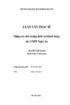 Nâng cao chất lượng dịch vụ khách hàng cho vnpt nghệ an