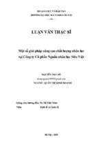 Một số giải pháp nâng cao chất lượng nhân lực tại công ty cổ phần nguồn nhân lực siêu việt