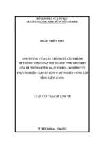 Ảnh hưởng của các thành tố cấu thành hệ thống kiểm soát nội bộ đến tính hữu hiệu của hệ thống kiểm soát nội bộ