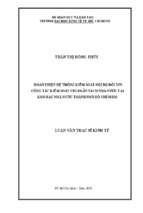 Hoàn thiện hệ thống kiểm soát nội bộ đối với công tác kiểm soát chi ngân sách nhà nước tại kho bạc nhà nước thành phố hồ chí minh