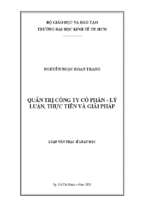 Quản trị công ty cổ phần   lý luận, thực tiễn và giải pháp