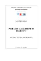 Poor cost management of company a