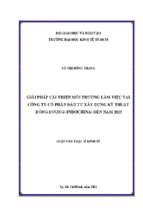 Giải pháp cải thiện môi trường làm việc tại công ty cổ phần đầu tư xây dựng kỹ thuật đông dương (indochina) đến năm 2025