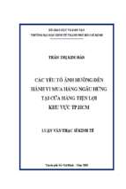 Các yếu tố ảnh hưởng đến hành vi mua hàng ngẫu hứng tại cửa hàng tiện lợi khu vực tp.hcm