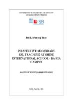 Ineffective secondary esl teaching at shine international school   ba ria campus