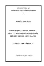 Hoàn thiện các thành phần của năng lực động tại công ty cổ phần điện lực dầu khí nhơn trạch 2