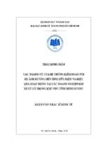 Các thành tố của hệ thống kiểm soát nội bộ ảnh hưởng đến tính hữu hiệu và hiệu quả hoạt động tại các doanh nghiệp sản xuất gỗ trong khu vực tỉnh bình dương