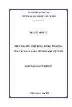 Kiểm tra sức chịu đựng rủi ro tín dụng của các ngân hàng thương mại việt nam