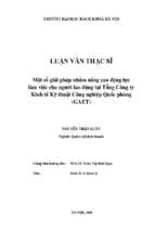 Một số giải pháp nhằm nâng cao động lực làm việc cho người lao động tại tổng công ty kinh tế kỹ thuật công nghiệp quốc phòng (gaet)