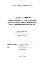 Nghiên cứu chế tạo và khảo sát tính chất quang của vật liệu znal2o4 đồng pha tạp cr và mn bằng phương pháp sol gel