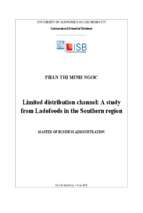 Limited distribution channel a study from ladofoods in the southern region