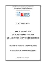 Role ambiguity of junior incumbents at logistics service provider h