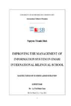 Improving the management of information system in emasi international bilingual school
