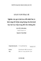 Nghiên cứu quá trình trao đổi nhiệt ẩm và khả năng tiết kiệm năng lượng của dàn lạnh bay hơi trực tiếp trong điều hòa không khí