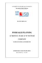 Poor sales planning at service team at w vietnam company