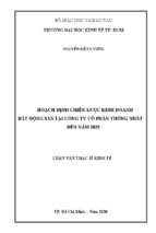 Hoạch định chiến lược kinh doanh bất dộng sản tại công ty cổ phần thống nhất đến năm 2025