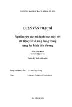Nghiên cứu các mô hình học máy với dữ liệu y tế và ứng dụng trong sàng lọc bệnh tiểu đường