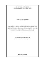 Các nhân tố trong khâu nuôi trồng ảnh hưởng đến chất lượng sản phẩm cá tra nguyên liệu tại công ty cổ phần vĩnh hoàn, đồng tháp