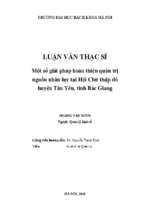 Một số giải pháp hoàn thiện quản trị nguồn nhân lực tại hội chữ thập đỏ huyện tân yên, tỉnh bắc giang