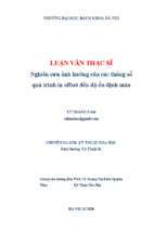 Nghiên cứu ảnh hưởng của các thông số quá trình in offset đến độ ổn định màu