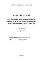 Một số giải pháp nhằm hoàn thiện công tác quản lý dự án tại ban quản lý dự án và duy tu hạ tầng giao thông   sở gtvt hà nội