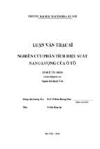 Nghiên cứu phân tích hiệu suất năng lượng của ô tô