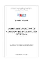 Ineffective operation of k company production lines in vietnam