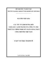 Các yếu tố ảnh hưởng đến năng lực cạnh tranh của công ty cho thuê tài chính tnhh mtv ngân hàng tmcp công thương việt nam