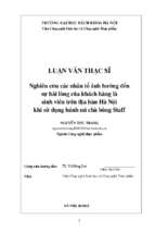 Nghiên cứu các nhân tố ảnh hưởng đến sự hài lòng của khách hàng là sinh viên trên địa bàn hà nội khi sử dụng bánh mì chà bông staff