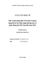 Một số giải pháp phát triển dịch vụ ngân hàng bán lẻ tại ngân hàng thương mại cổ phần hàng hải việt nam đến năm 2022