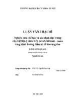 Nghiên cứu chế tạo và xác định đặc trưng của vật liệu y sinh trên cơ sở chitosan   nano vàng định hướng điều trị tế bào ung thư