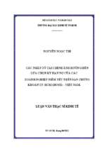 Các nhân tố tài chính ảnh hưởng đến lựa chon kỳ hạn nợ của các doanh nghiệp niêm yết trên sàn chứng khoán tp.hcm (hose) – việt nam