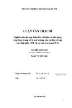 Nghiên cứu chế tạo, tính chất và khảo sát khả năng ứng dụng trong xử lý môi trường của vật liệu tổ hợp trực tiếp giữa cnt và các cấu trúc nano wo3
