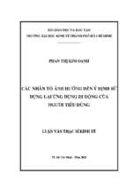 Các nhân tố ảnh hưởng đến ý định sử dụng lại ứng dụng di động của người tiêu dùng