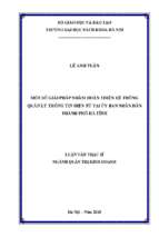 Một số giải pháp nhằm hoàn thiện hệ thống quản lý thông tin điện tử tại ubnd thành phố hà tĩnh