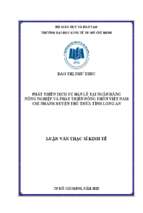 Phát triển dịch vụ bán lẻ tại ngân hàng nông nghiệp và phát triển nông thôn việt nam  chi nhánh huyện thủ thừa tỉnh long an