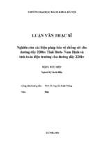 Nghiên cứu các biện pháp bảo vệ chống sét cho đường dây 220kv thái bình  nam định và tính toán điện trường cho đường dây 220kv