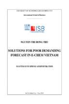 Solutions for poor demanding forecast in e chem vietnam