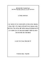 Các nhân tố tác động đến sự hài lòng trong công việc của nhân viên kế toán trong môi trường ứng dụng hệ thống hoạch định nguồn lực (erp) tại các doanh nghiệp trên địa bàn tp. hồ chí minh